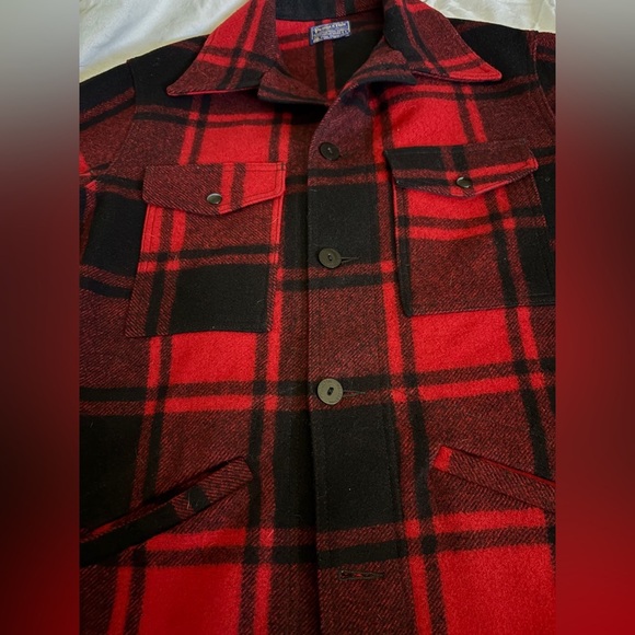 Pendleton Red and Black Plaid Shirt Jacket - Picture 2 of 6